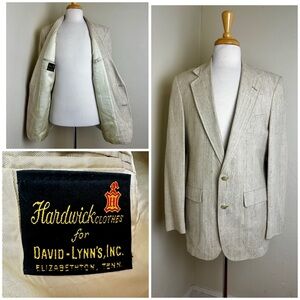 Ex Cond! VTG Hardwick Clothes Linen Blazer Jacket Sport Coat USA-Tailored 41L